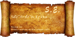 Sáfrán Erika névjegykártya